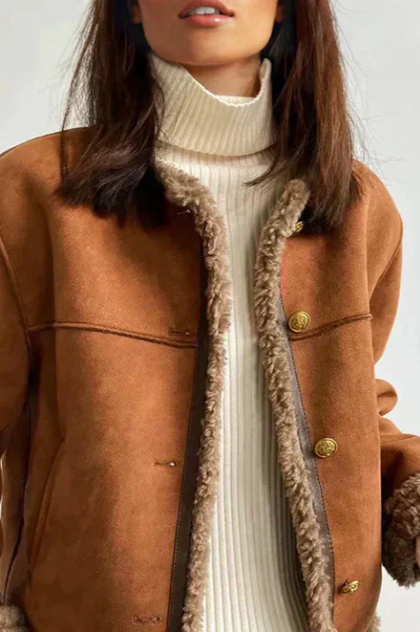 Rosalie | Giacca in pelle di pecora con bottoni