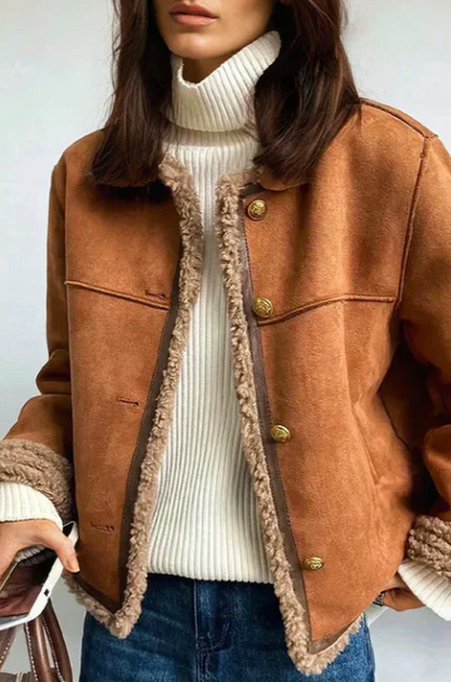 Rosalie | Giacca in pelle di pecora con bottoni